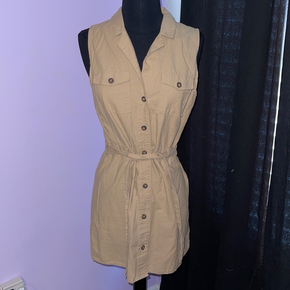Tan Button up Dress